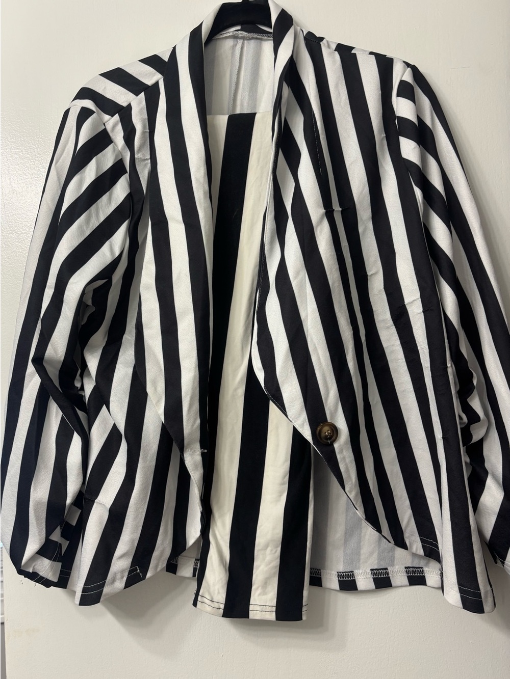 Striped Black & White Women's Blazer Jacket